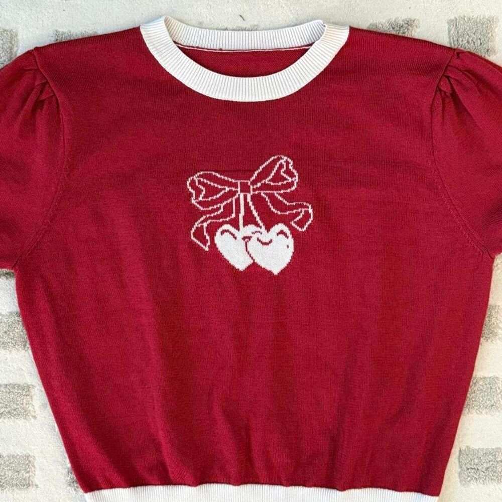 Red Knit Matching Set - Picture 2 of 5